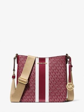 NWOT Michael Kors Logo Stripe Crossbody Bag, Red